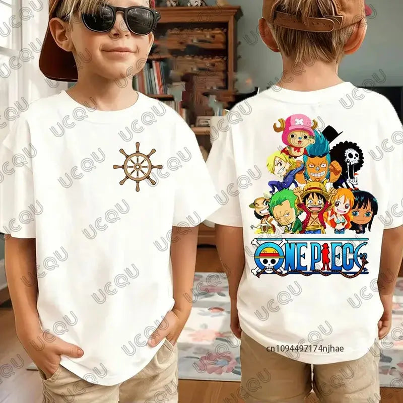 One Piece Anime Luffy T-Shirt Kids Adult Cosplay short sleeve cotton summer tee unisex