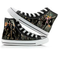 One Piece Anime Canvas Shoes Luffy Zoro hand-painted high top sneakers boys girls casual