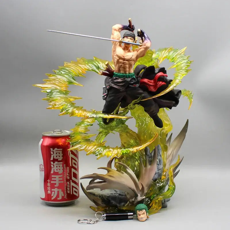 Roronoa Zoro PVC Figure 30cm With Light Bandai One Piece luminous standing model Christmas gift