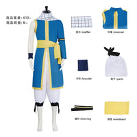 Natsu Dragneel Fairy Tail Cosplay Costume Blue Black Seven Years Later uniform Halloween men