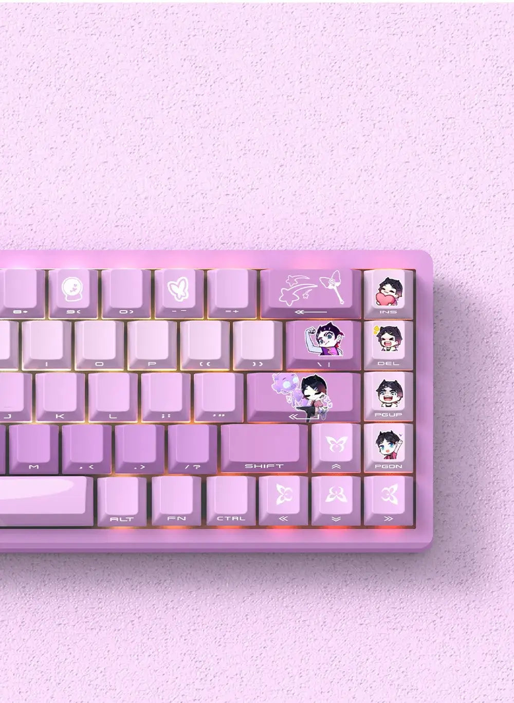 Miyu 129-Key OEM PBT Translucent Keycaps side-engraved 5-side thermal sublimation custom mechanical keyboard