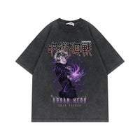 Jujutsu Kaisen Vintage Washed Cotton T-Shirt featuring bold graphic design and relaxed fit for anime fans.