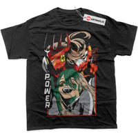 An oversized Chainsaw Man T-Shirt made of soft cotton, featuring a graphic print of Power and Makima for men's and women's streetwear.