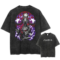 Asta Black Clover Manga Streetwear T-Shirt featuring a graphic design on a washed cotton oversized tee.