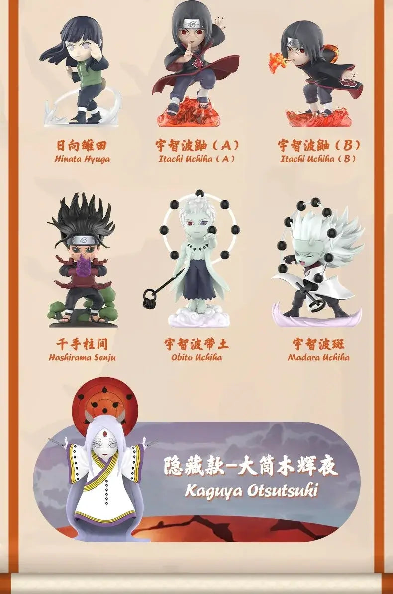 A cute Naruto Pop Mart Blind Box from the Ninkai Taisen Series featuring a collectible chibi anime desktop decoration model.