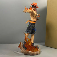 A detailed 28cm Portgas D. Ace Figure made of PVC, featuring a dynamic Fire Fist battle pose for One Piece anime collection.