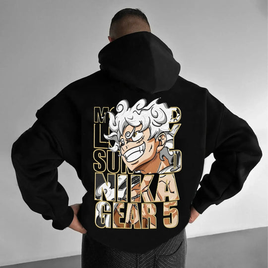 A men's One Piece Luffy Sweatshirt in pure cotton, designed in a European and American summer casual style for daily wear.