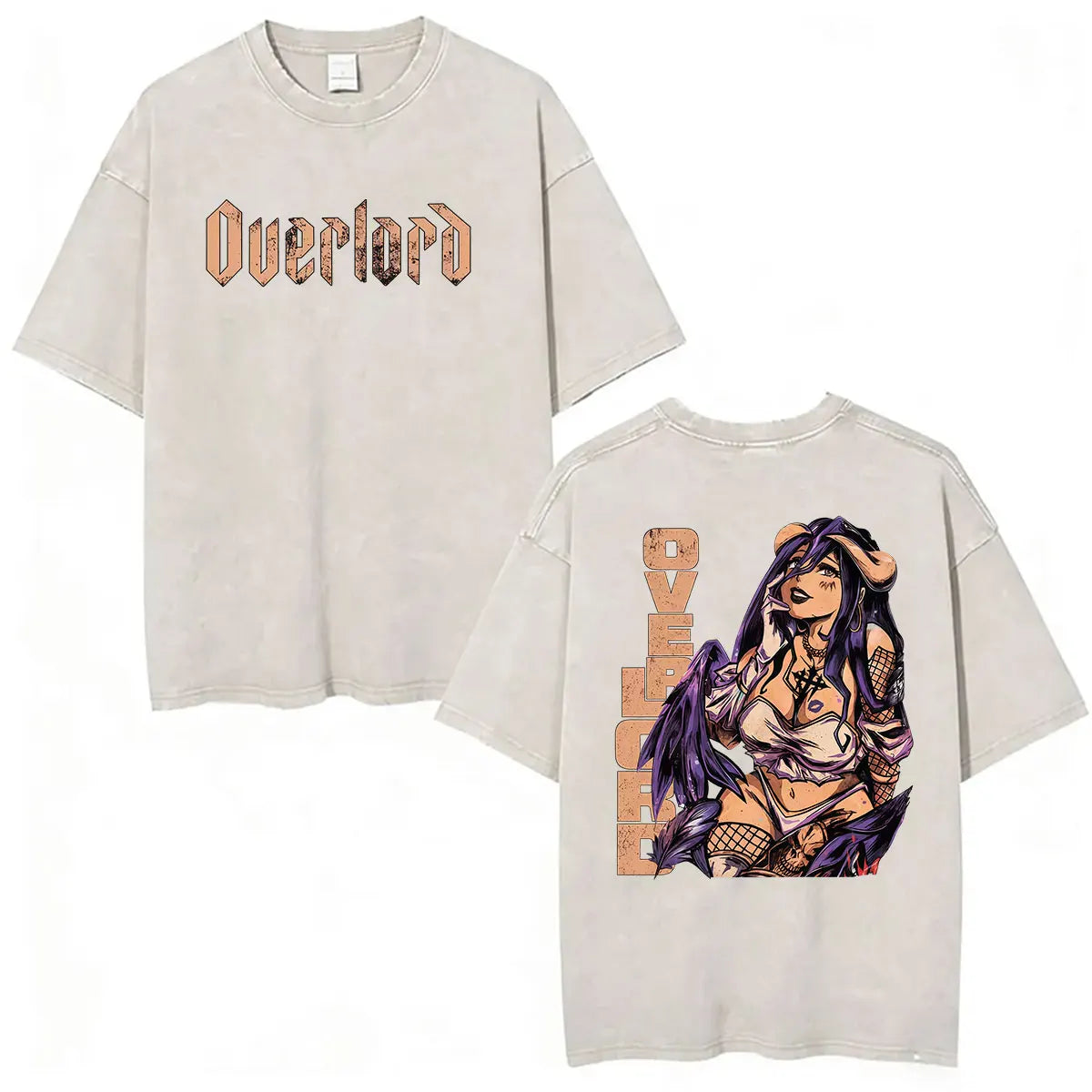Albedo Overlord Vintage Washed T-Shirt Anime Graphic Tee