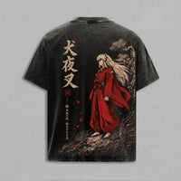 Inuyasha Vintage Washed Oversized T-Shirt | Y2K Anime Tee