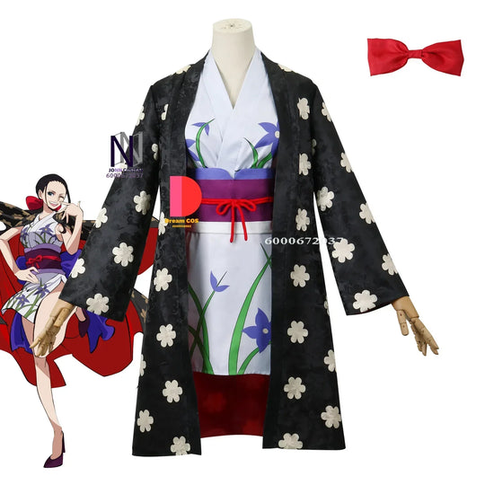 Nico Robin One Piece Cosplay Costume Kimono Dress wig digital print Halloween carnival women