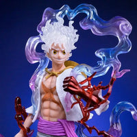 A highly detailed 19cm Nika Luffy Action Figure made of premium PVC, showcasing the Joy Boy Sun God Gear 5 transformation.