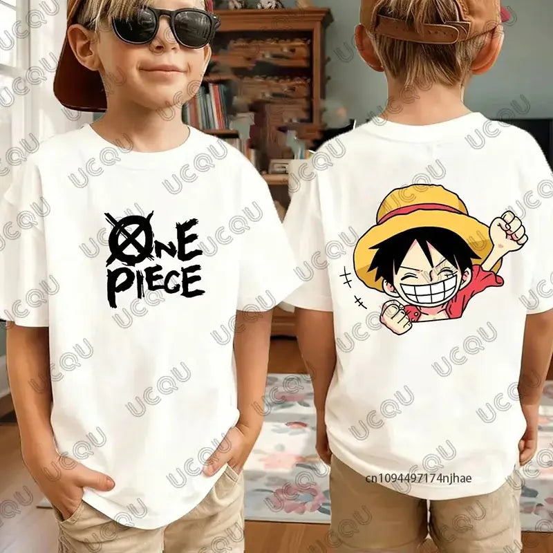 One Piece Anime Luffy T-Shirt Kids Adult Cosplay short sleeve cotton summer tee unisex