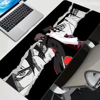 Naruto Itachi Madara XL Gaming Mouse Pad on gaming desk setup anime computer keyboard mat
