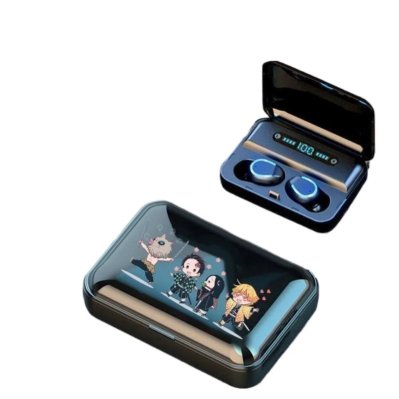 Demon Slayer Tanjiro Nezuko Bluetooth Anime Headset wireless charging sports fitness earbuds