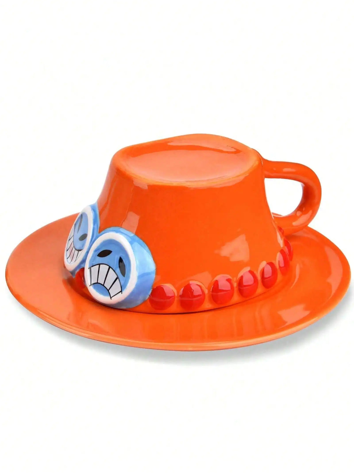 Luffy Ace Sabo Chopper Mug One Piece Ceramic in use on desk anime home decor coffee tea gift display