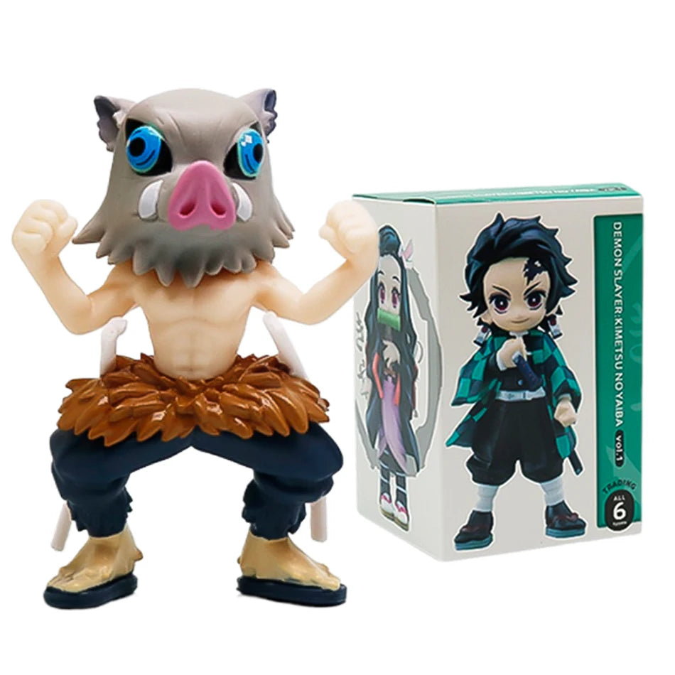 Demon Slayer Tanjiro Nezuko Blind Box PVC Figure Bandai 10cm statue ornament birthday Christmas gift