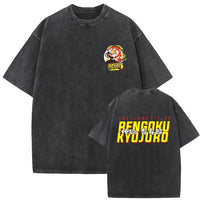A vintage washed Demon Slayer Daki Graphic T-shirt with a cherry blossom design, an oversized casual cotton tee for men and women.