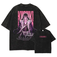 Bleach Aizen Sousuke Harajuku Washed Graphic T-Shirt oversized vintage cotton unisex anime top