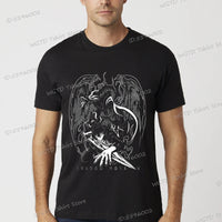 A vintage black Solo Leveling Anime T-Shirt featuring a funny Sung Jinwoo graphic print, available in sizes S to 4XL for men and women.