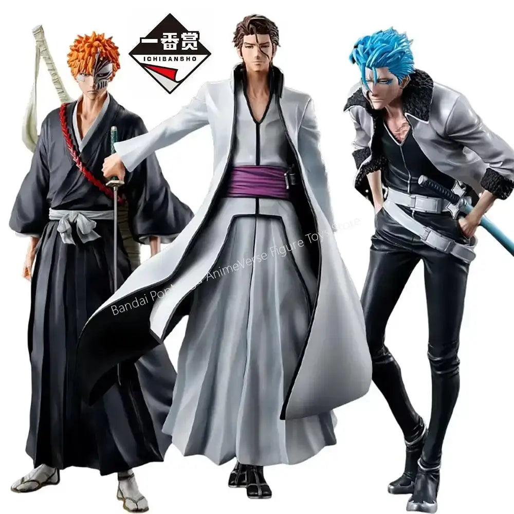 Bleach Ichiban Kuji 20th Anniversary PVC Figure featuring Ichigo, Aizen, and Grimmjow by Bandai