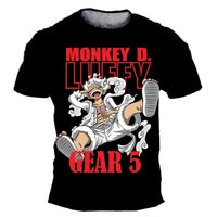 A fashion kid's One Piece Luffy T Shirt, a summer short sleeve top for boys.