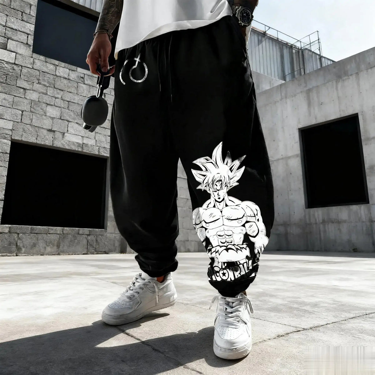 Trendy Broly Anime Pants featuring a Legendary Super Saiyan graphic print, designed as casual Y2K streetwear joggers for men.