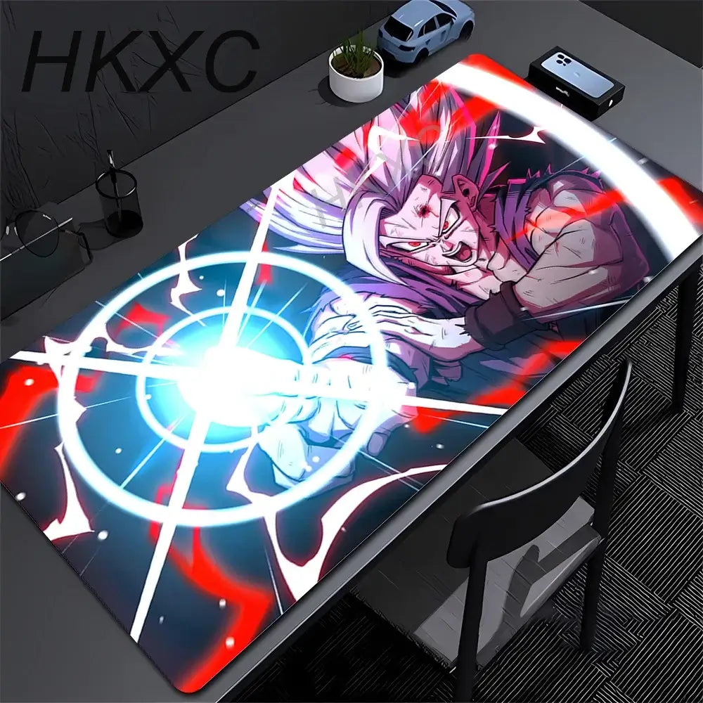 Master Roshi Mouse Pad Dragon Ball gaming desk mat with colorful anime artwork smooth polyester cloth surface stitched edges and non-slip rubber base
