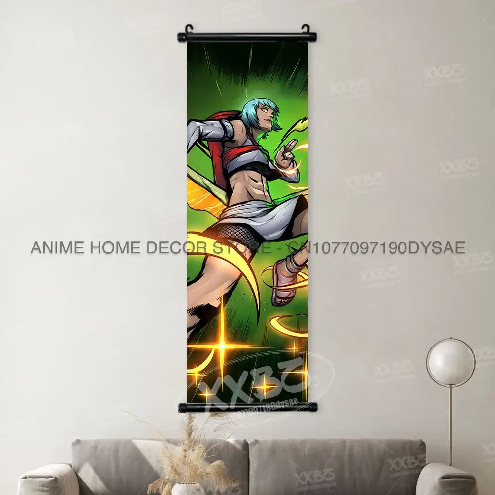 High-definition Naruto Posters hanging scroll featuring Uzumaki Naruto, Uchiha Sasuke, and Madara for anime home wall decoration.