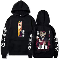 A street retro unisex Demon Slayer Uzui Tengen Hoodie with an anime character print for autumn and winter.