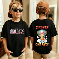 One Piece Kids T-Shirt Anime Luffy Zoro Chopper short sleeve cotton summer tee boys girls ages 7-13