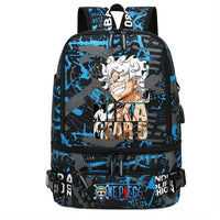 One Piece Anime Polyester School Travel Backpack featuring vibrant artwork and stylish design for teens.