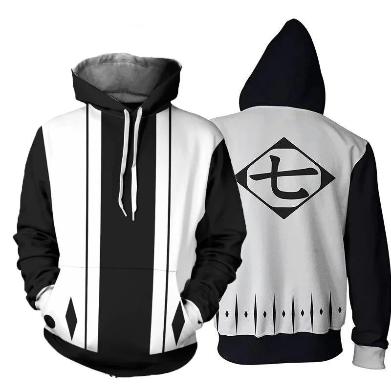 Bleach Anime 3D Print Cosplay Hoodie Harajuku Y2K tracksuit pullover long sleeve men women