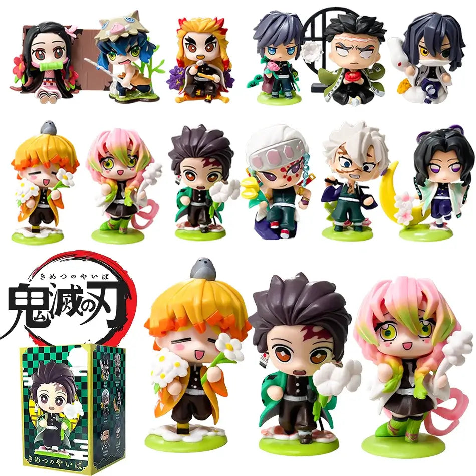 Demon Slayer Tanjiro Nezuko Blind Box Figure anime cartoon statue ornament surprise gift