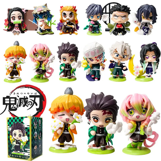 Demon Slayer Tanjiro Nezuko Blind Box Figure anime cartoon statue ornament surprise gift