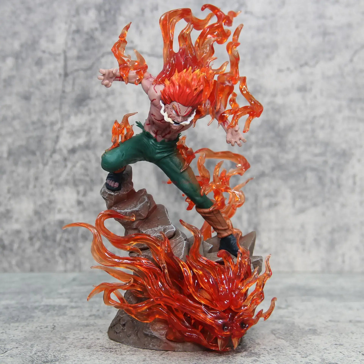 A premium Might Guy Luminous Figure showing the Night Guy Eight Inner Gates attack, glowing vibrantly on a gaming desktop.