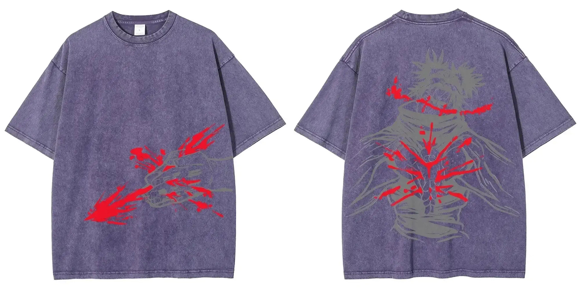 A vintage washed Jujutsu Kaisen CHOSO T-shirt in a Harajuku street style for men and women.