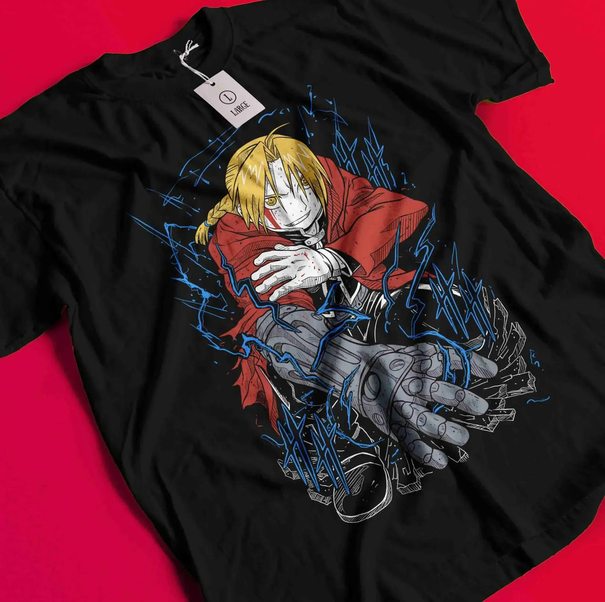 Fullmetal Alchemist Manga T-Shirt oversized cotton anime graphic tee with vintage washed finish short sleeves and relaxed streetwear silhouette