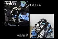 A high-capacity One Piece Luffy Backpack featuring a vibrant graffiti print of Monkey D. Luffy, designed as a durable school bag for middle and high students.