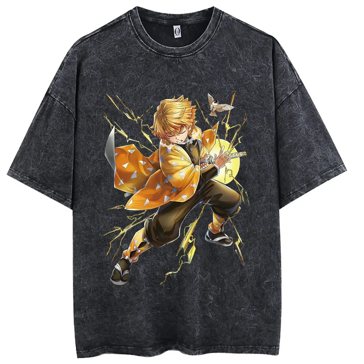 A trendy oversized Demon Slayer Hooded Sweatshirt featuring colorful anime character graphics, designed as casual autumn streetwear for men and women.