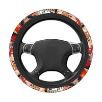 One Piece Luffy Anime Steering Wheel Cover installed on car steering wheel anime fan accessory