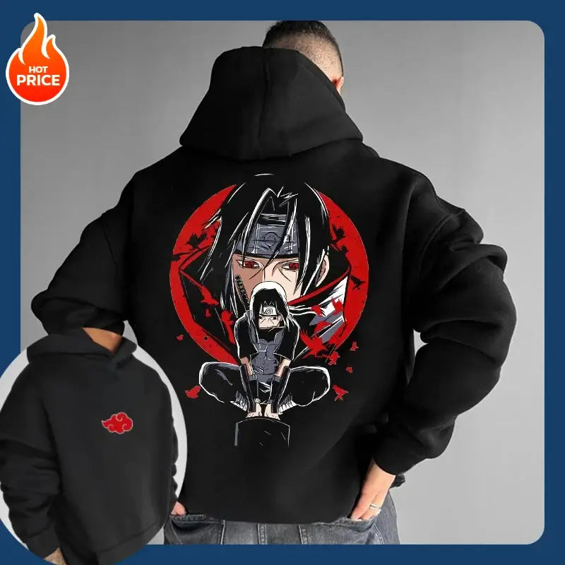 Naruto Sasuke Pure Cotton Anime Loose Hoodie Bandai 2026 unisex autumn winter fashion sweater