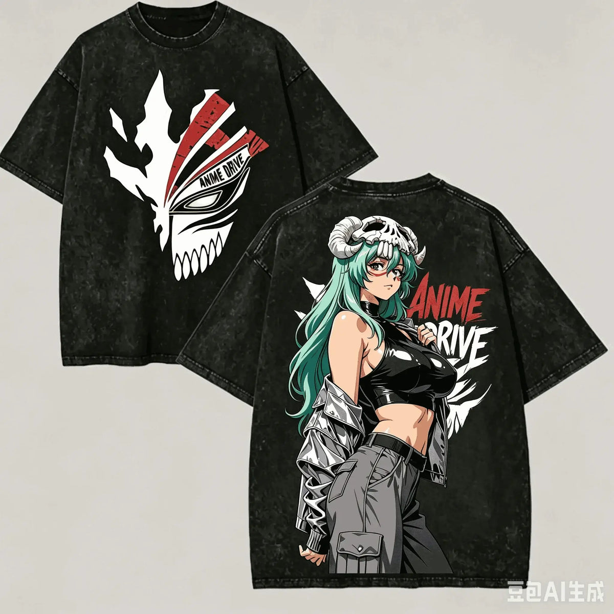 Bleach Anime Lover Vintage Washed Oversized T-Shirt featuring striking anime graphics and a vintage look.