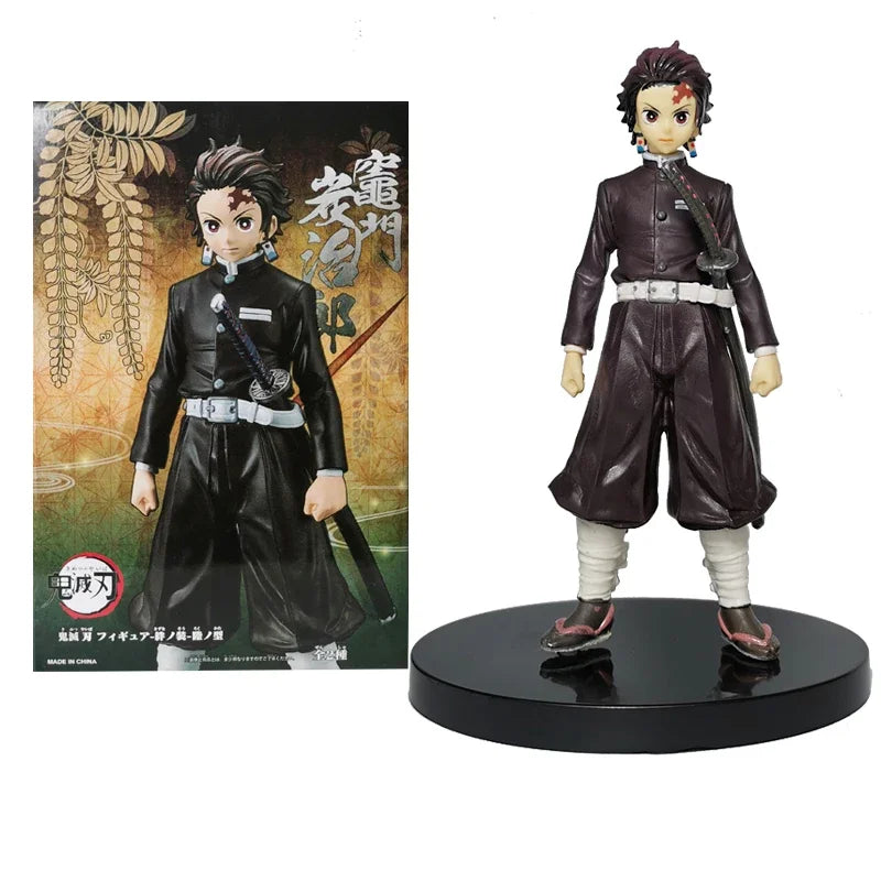 High-quality Demon Slayer Figures featuring Tanjiro Kamado, Nezuko, Zenitsu, and Inosuke in dynamic action poses for anime collection.