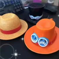 Luffy Ace Sabo Chopper Mug One Piece Ceramic hand-painted porcelain coffee cup with saucer character hat designs straw hat top hat antler hat
