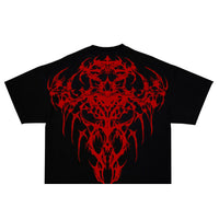 Oversized Cotton Tee Skull Print Unisex Streetwear Gym Top