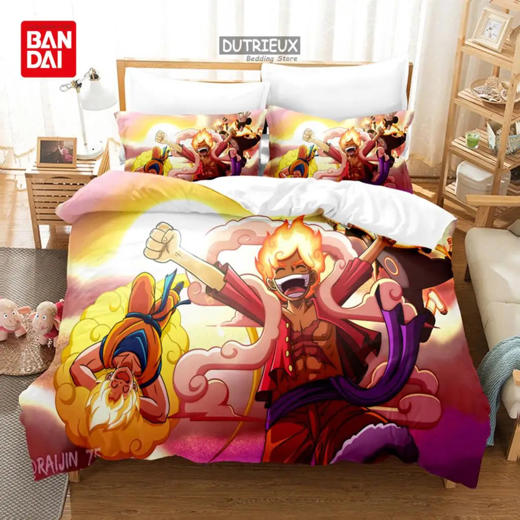 One Piece Luffy Anime Bedding Set Duvet Cover single double large bedroom decoration gift