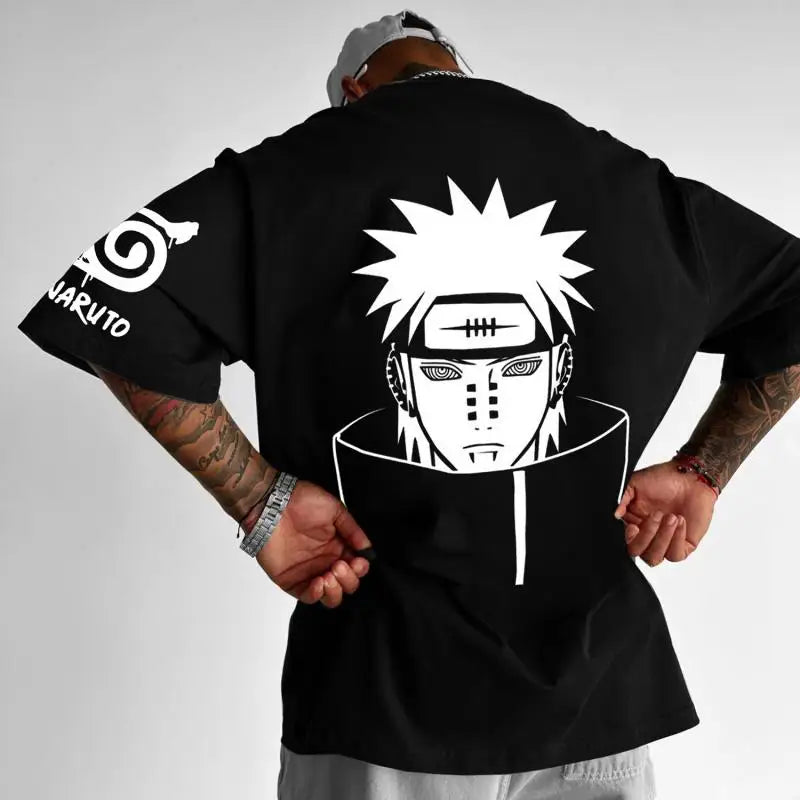 A breathable Itachi Akatsuki T-Shirt made of pure cotton, featuring Uchiha Itachi anime art, designed for men and women's fitness and summer wear.