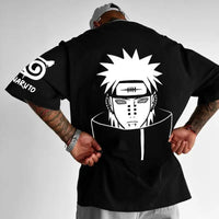 A breathable Itachi Akatsuki T-Shirt made of pure cotton, featuring Uchiha Itachi anime art, designed for men and women's fitness and summer wear.