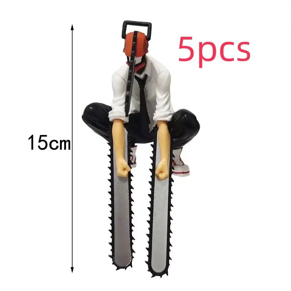 A posable Chainsaw Man Denji Figure and Power action model (1560) made of PVC, featuring interchangeable parts for an adult collectible display.