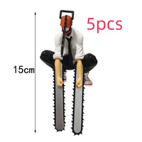 A posable Chainsaw Man Denji Figure and Power action model (1560) made of PVC, featuring interchangeable parts for an adult collectible display.